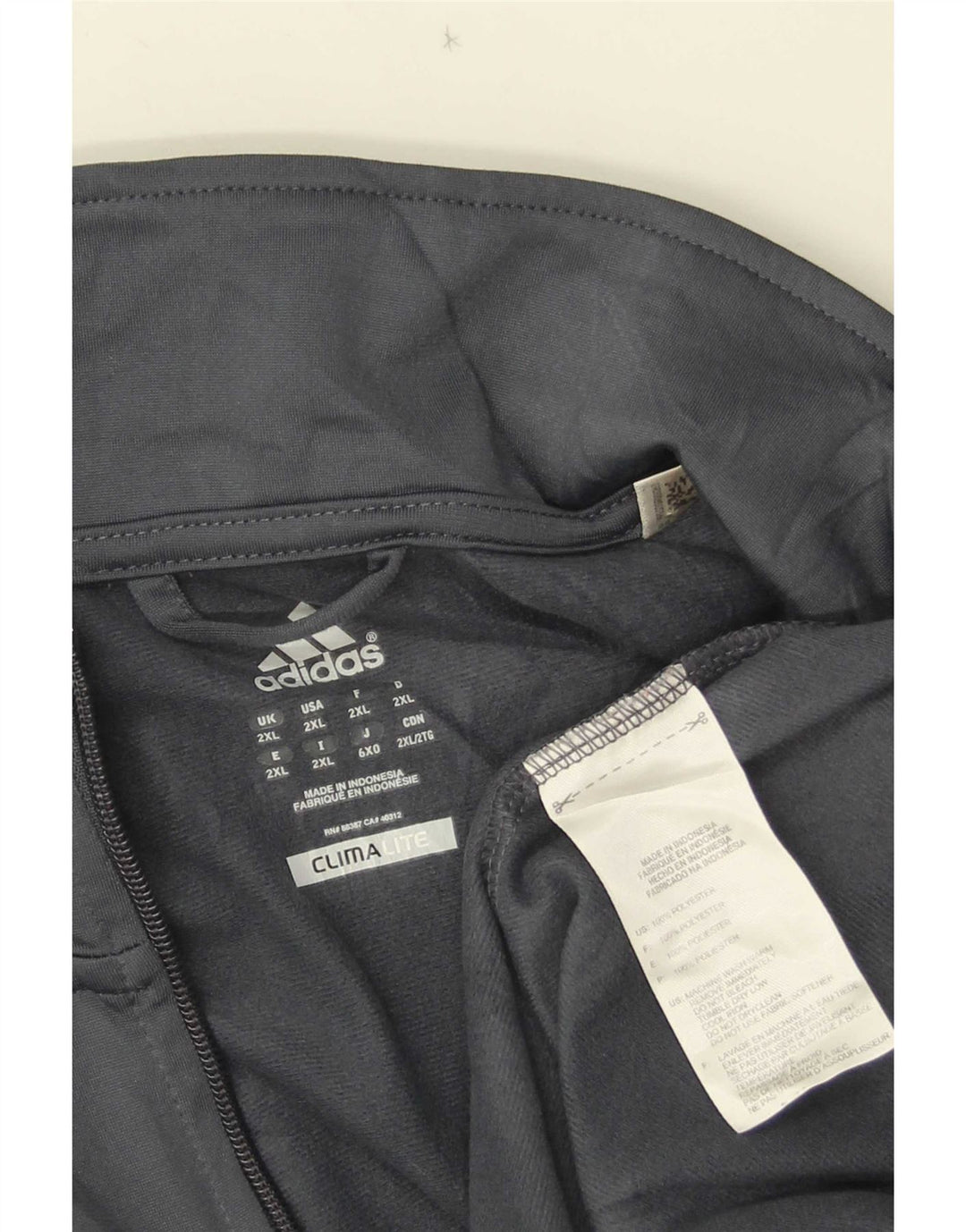 Adidas Męska kurtka dresowa Climalite Top 2XL Szary poliester
