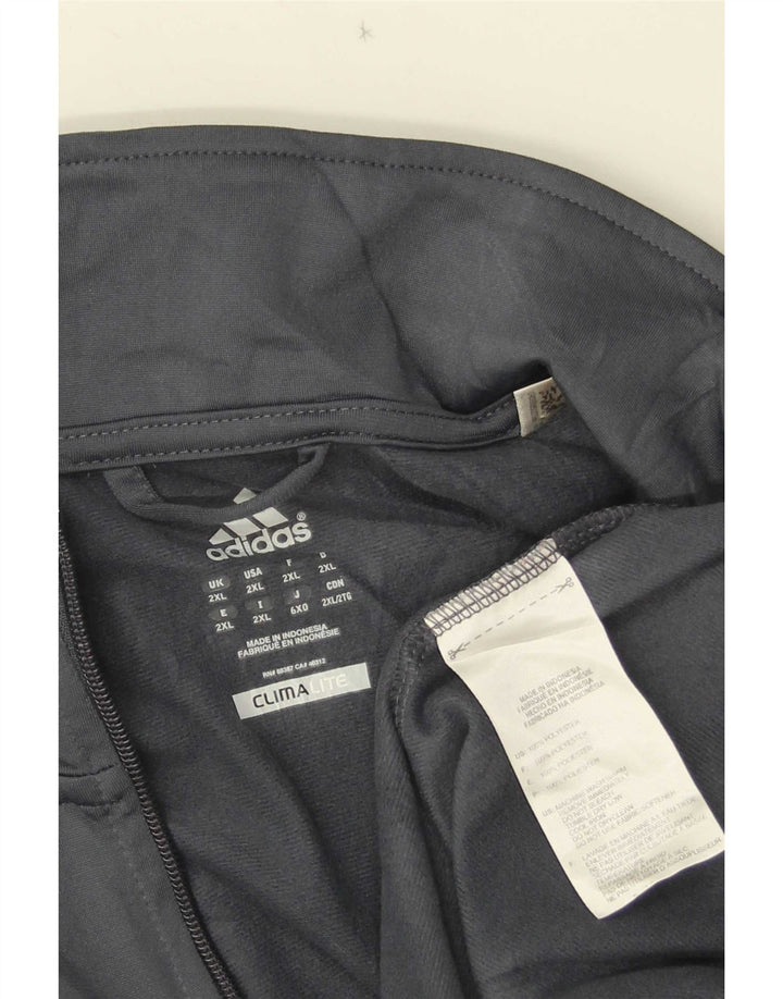 Adidas Męska kurtka dresowa Climalite Top 2XL Szary poliester