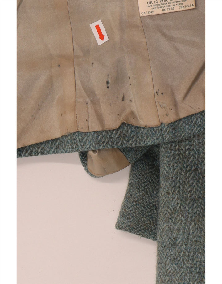 LAURA ASHLEY Damska marynarka zapinana na 3 guziki, UK 12, średnia niebieska wełna