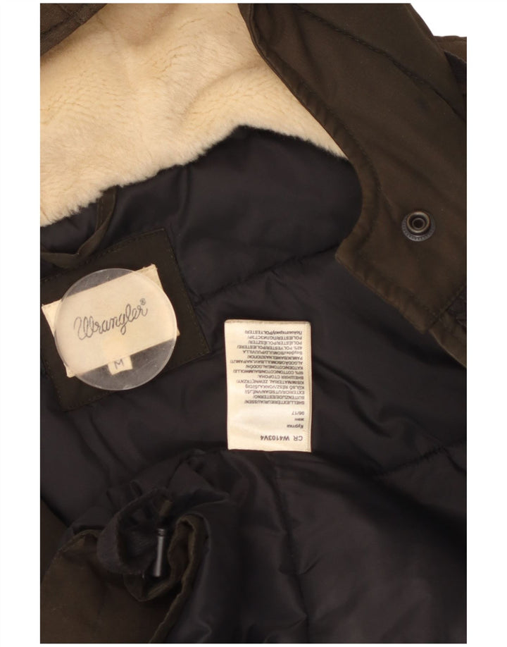 Damska kurtka parka z kapturem WRANGLER UK 14, średnia bawełna khaki