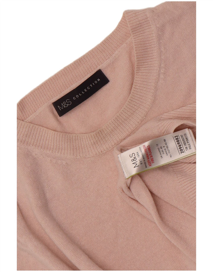 Marks & Spencer Damski sweter z okrągłym dekoltem, UK 12, średni różowy akryl