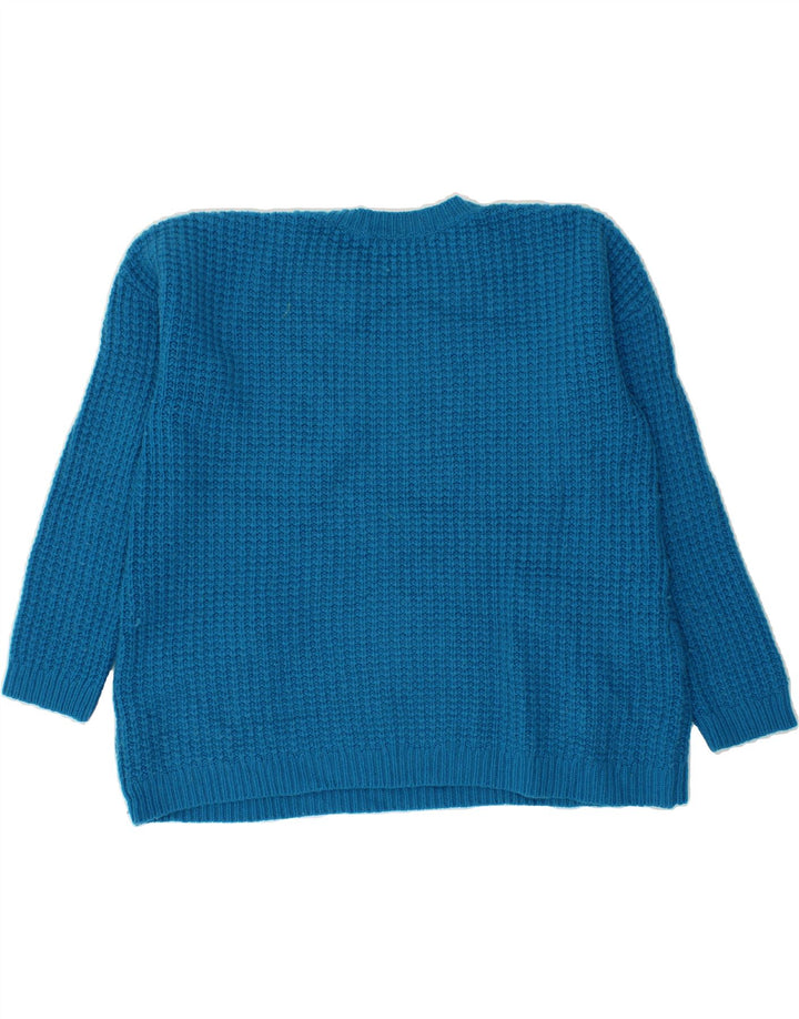 HOBBS Womens Crew Neck Jumper Sweater UK 12 Medium  Blue Wool Vintage Hobbs and Second-Hand Hobbs from Messina Hembry 