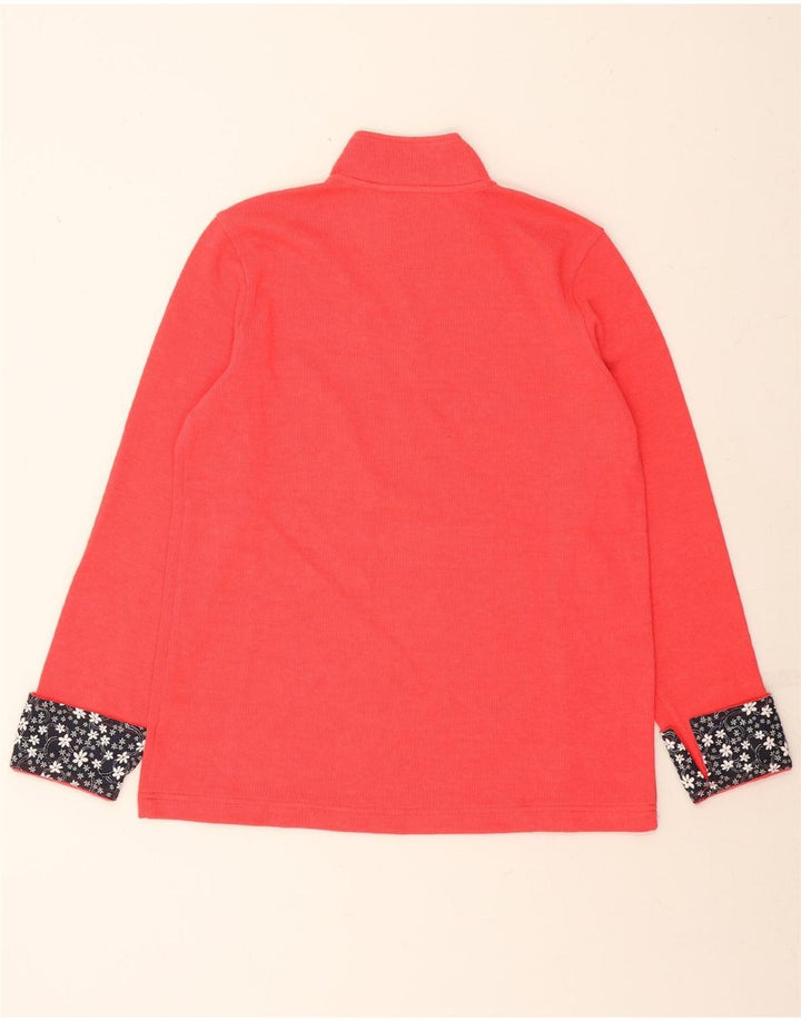 ORVIS Womens Zip Neck Jumper Sweater UK 16 Large Red Cotton Vintage Orvis and Second-Hand Orvis from Messina Hembry 