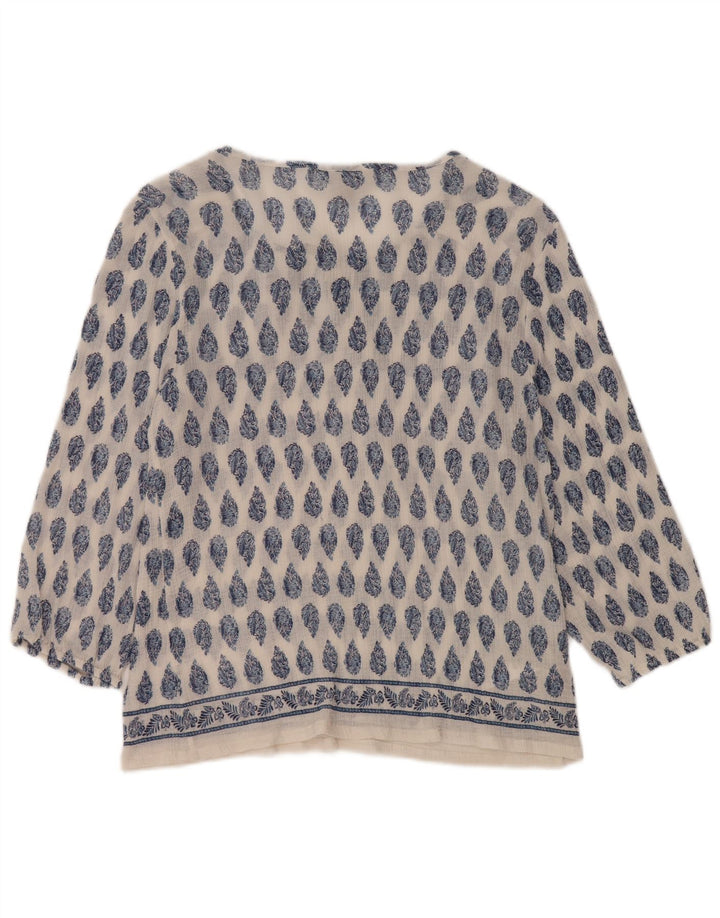 Damska bluzka z rękawem 3/4 TOMMY BAHAMA, UK 16, duża, biała, bawełniana paisley