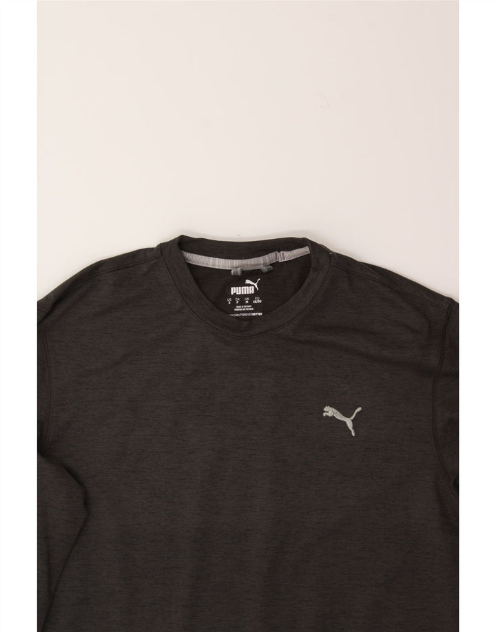 PUMA Mens Sweatshirt Jumper Medium Grey Flecked Polyester Vintage Puma and Second-Hand Puma from Messina Hembry 