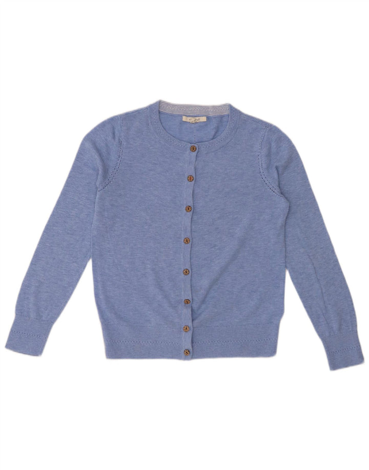 WHITE STUFF Damski sweter kardigan UK 10 Small, bawełniany w niebieskie plamki