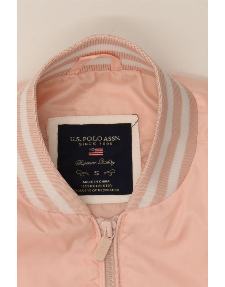 Damska kurtka bomberka US POLO ASSN UK 10, mała, różowa, poliester