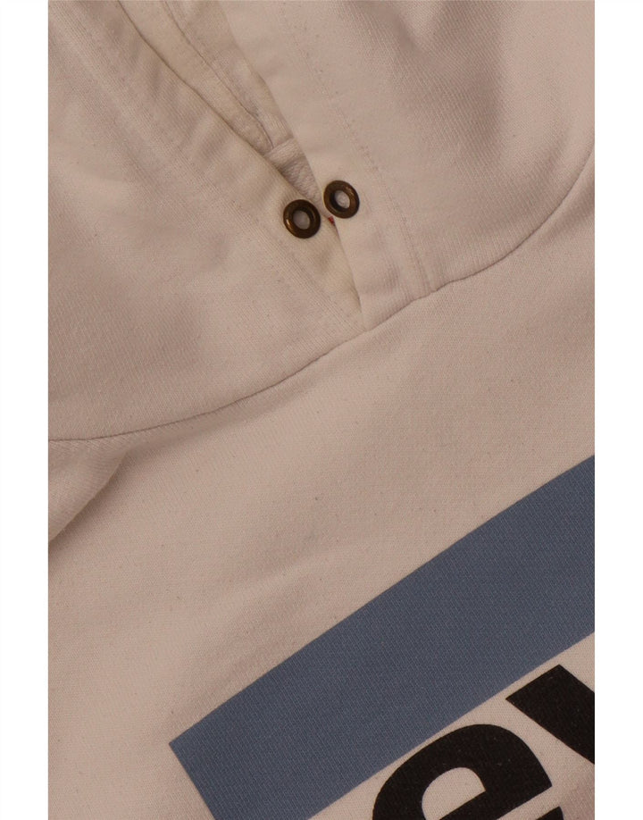 Męski sweter z kapturem Levi's z grafiką, duży, biały, bawełniany