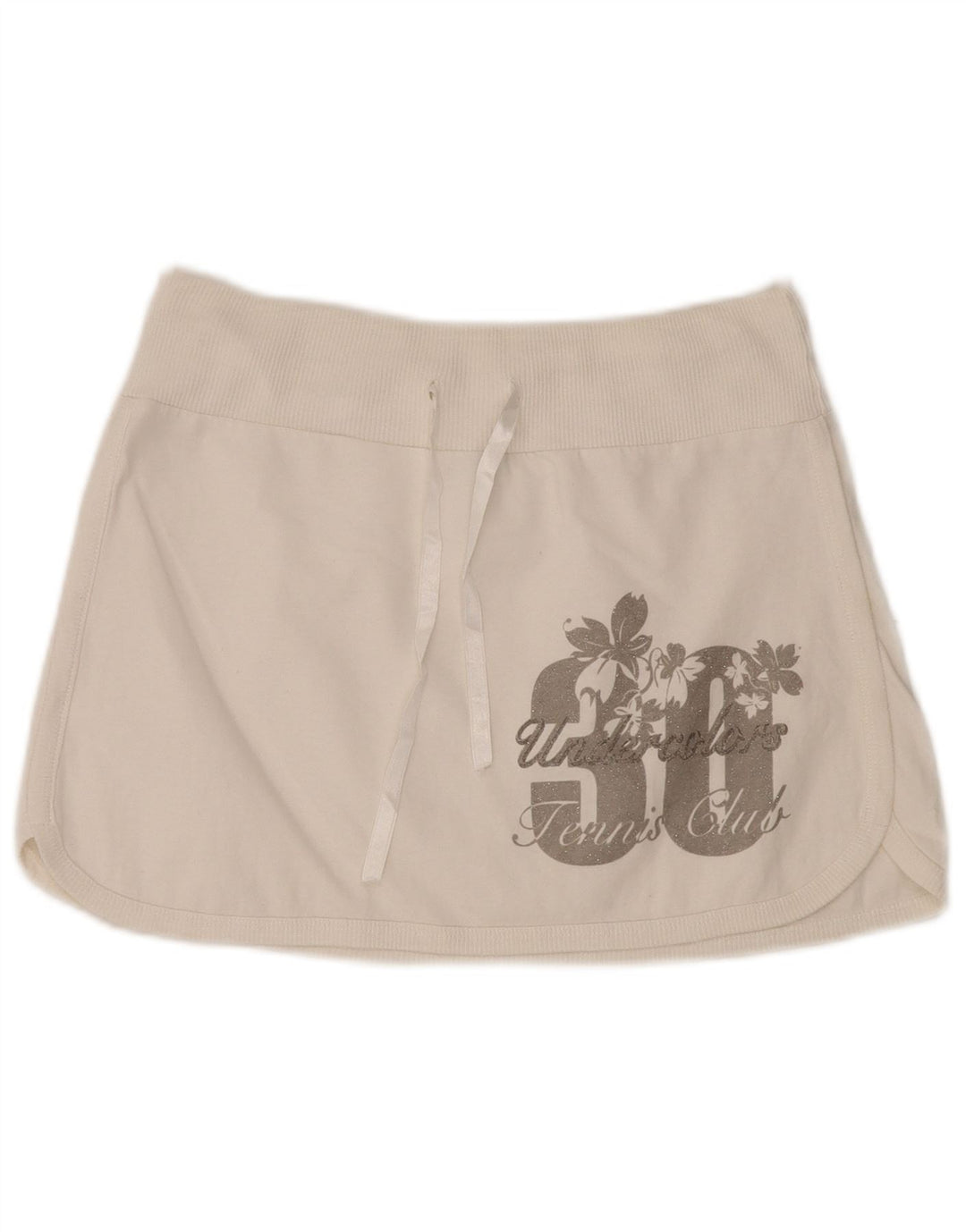 Damska spódnica tenisowa BENETTON Graphic Mini UK 12, średnia, biała w kwiaty