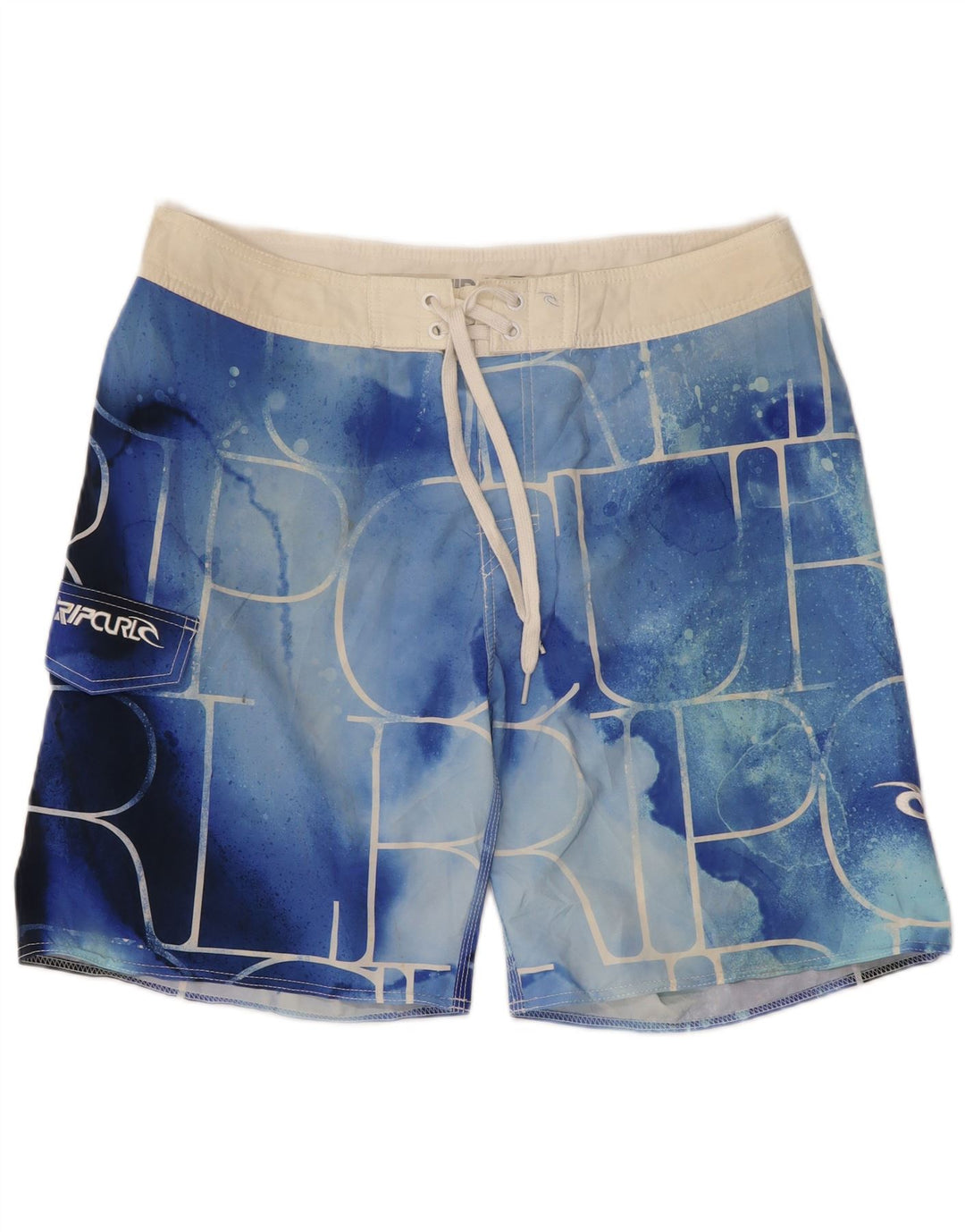 Męskie szorty kąpielowe Rip Curl z abstrakcyjnym wzorem graficznym, duże, niebieskie