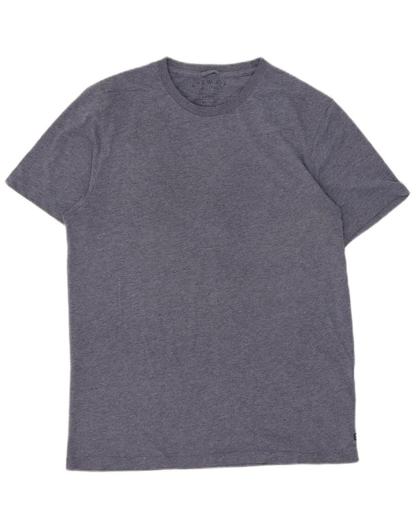 T-shirt męski w stylu vintage, duży, niebieski, bawełniany