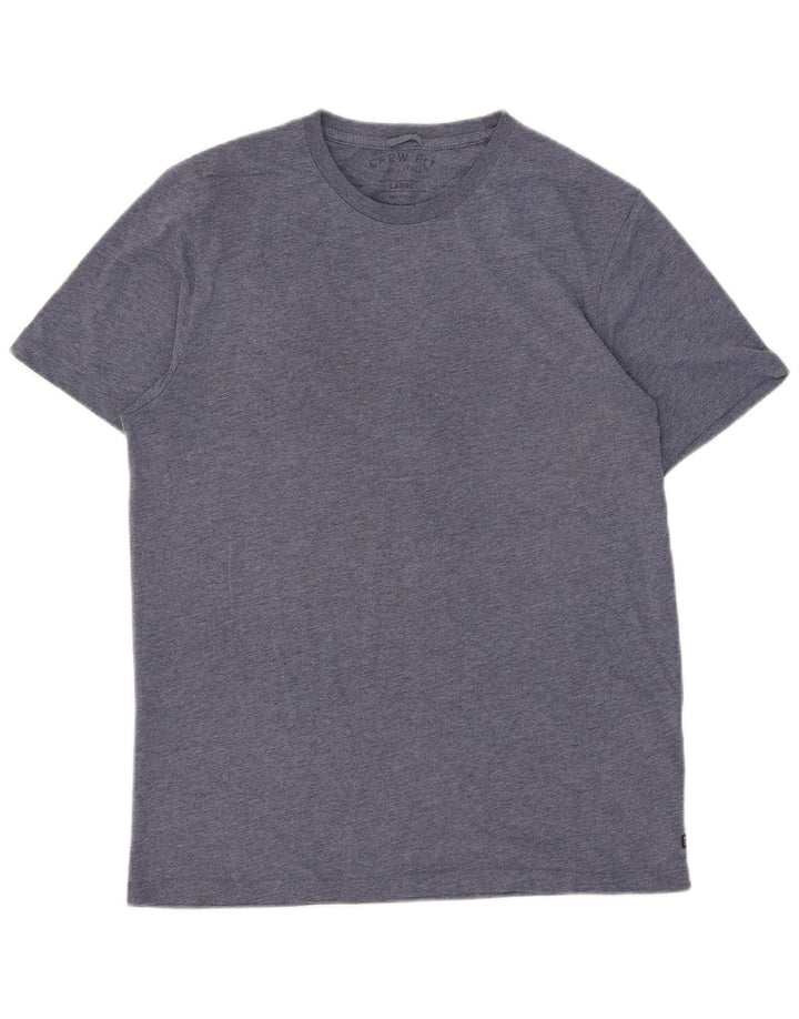 T-shirt męski w stylu vintage, duży, niebieski, bawełniany