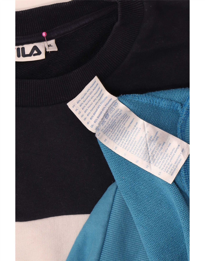 Męska bluza z grafiką Fila XL, wielobarwna bawełna z blokami kolorów