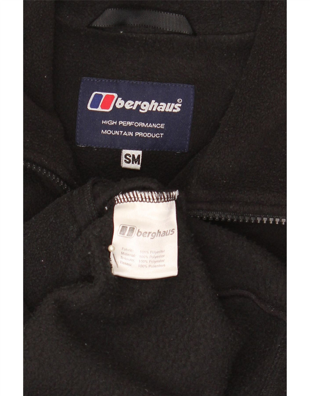 Męska kurtka polarowa Berghaus UK 36, mała, czarna, poliester