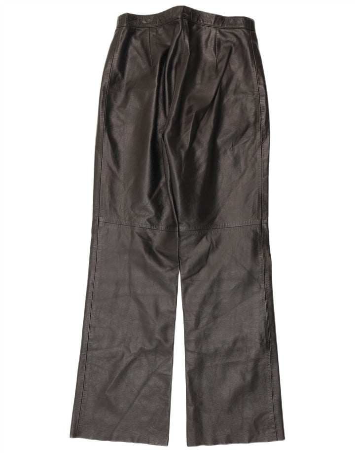 Vintage damskie skórzane spodnie Bootcut IT 44 Medium W28 L30 czarna skóra