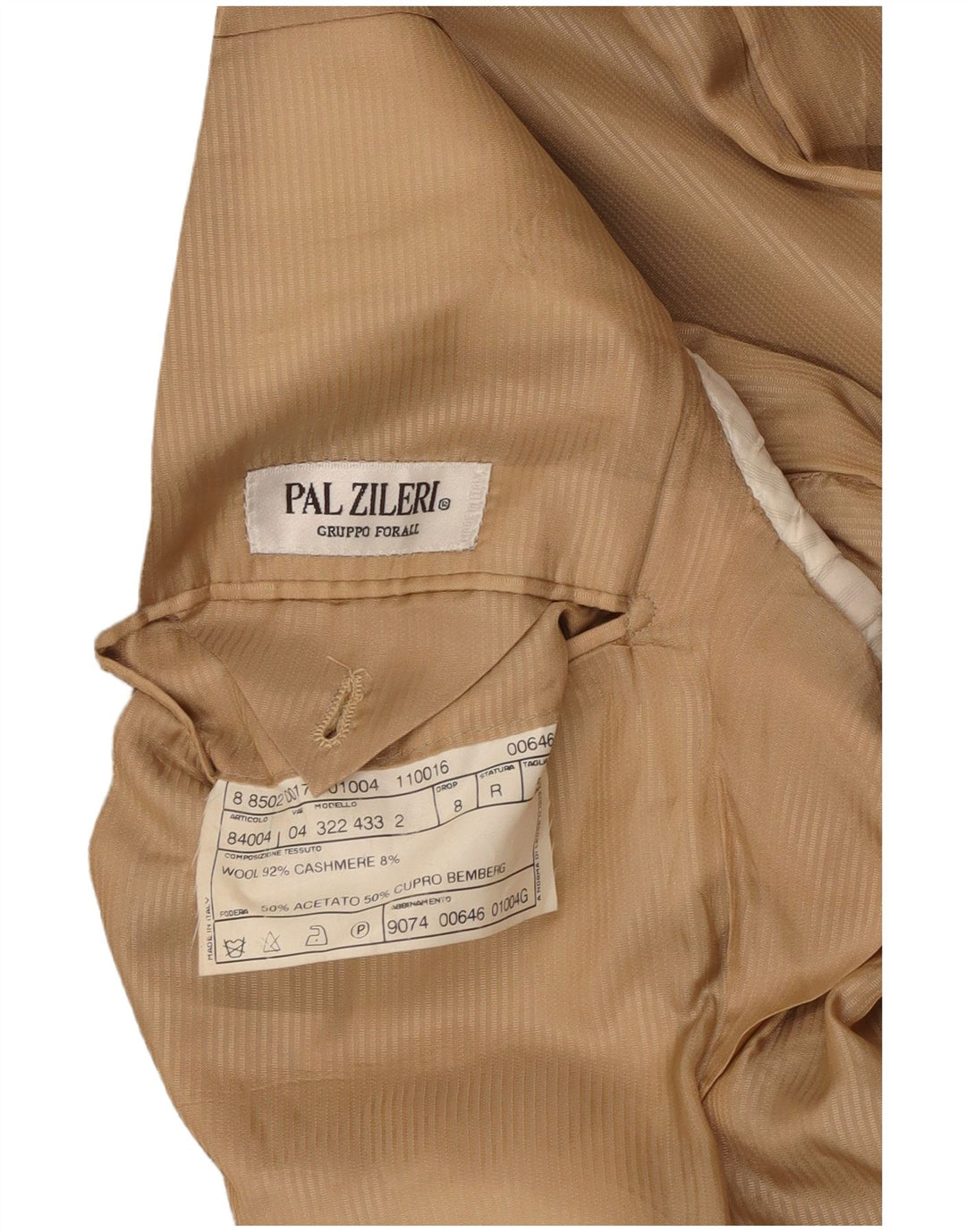 PAL ZILERI Mens 3 Button Blazer Jacket IT 50 Large Beige Flecked Wool