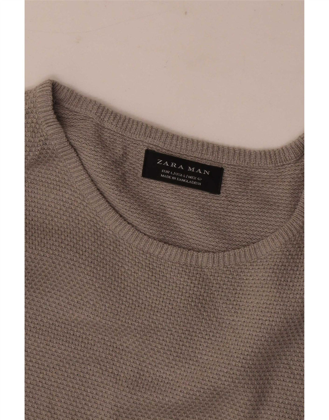 Męski sweter z dekoltem w łódkę Zara, duży, szary