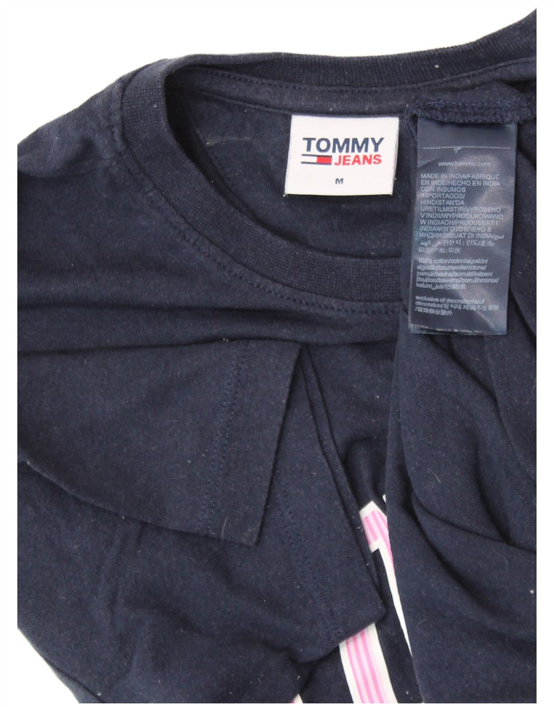 Damska koszulka z grafiką TOMMY HILFIGER Top UK 14, średnia, granatowa, bawełniana