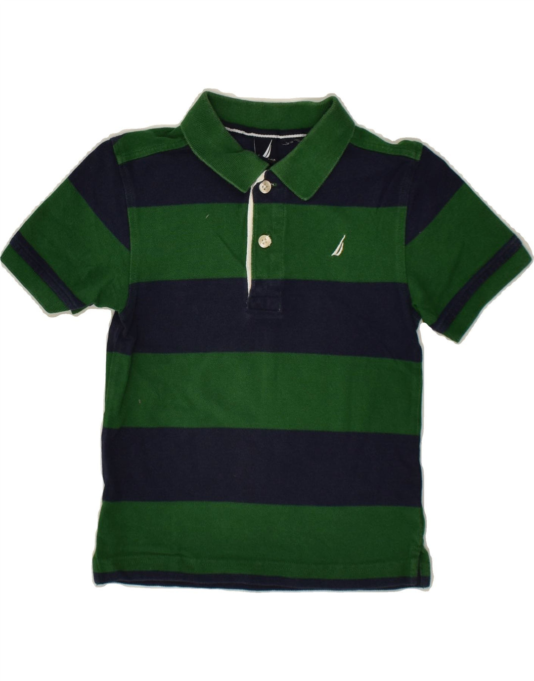 NAUTICA Boys Polo Shirt 2-3 Years Green Striped | Vintage Nautica | Thrift | Second-Hand Nautica | Used Clothing | Messina Hembry 