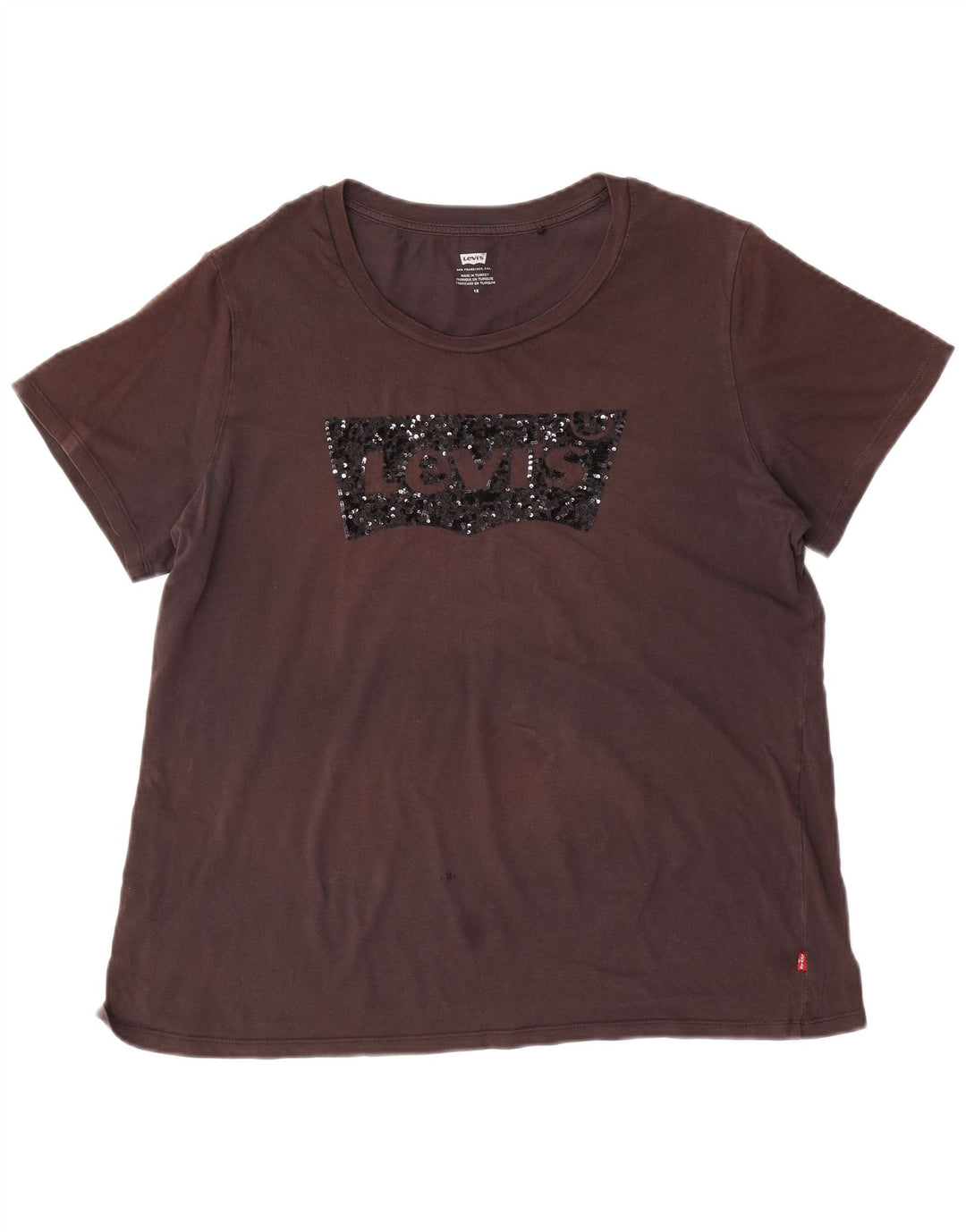 LEVI'S Womens Graphic T-Shirt Top UK 18 XL Brown