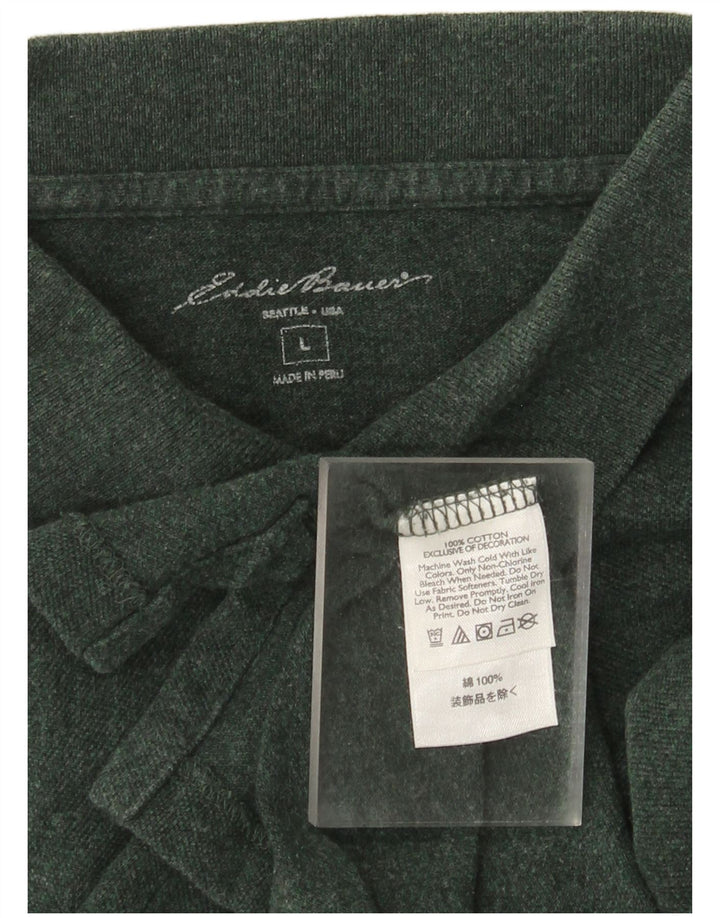 Męska koszulka polo Eddie Bauer, duża, zielona, bawełniana