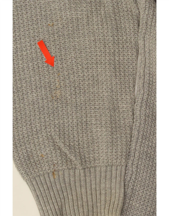 Męski sweter z okrągłym dekoltem ZARA, średnioszary, bawełniany