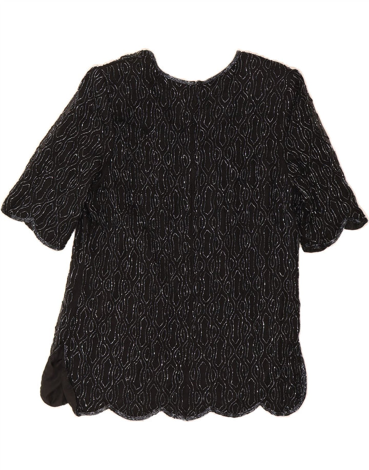 VINTAGE Womens Blouse Top UK 18 XL Black Vintage Vintage and Second-Hand Vintage from Messina Hembry 