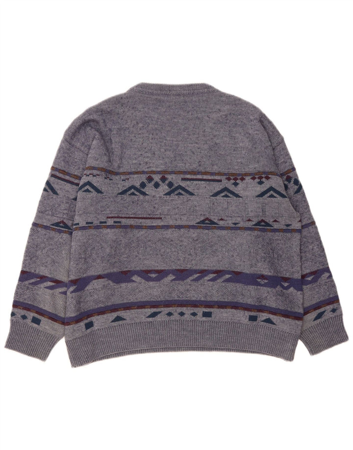 WESTBURY Mens Crew Neck Jumper Sweater IT 52/54 Large Grey Striped