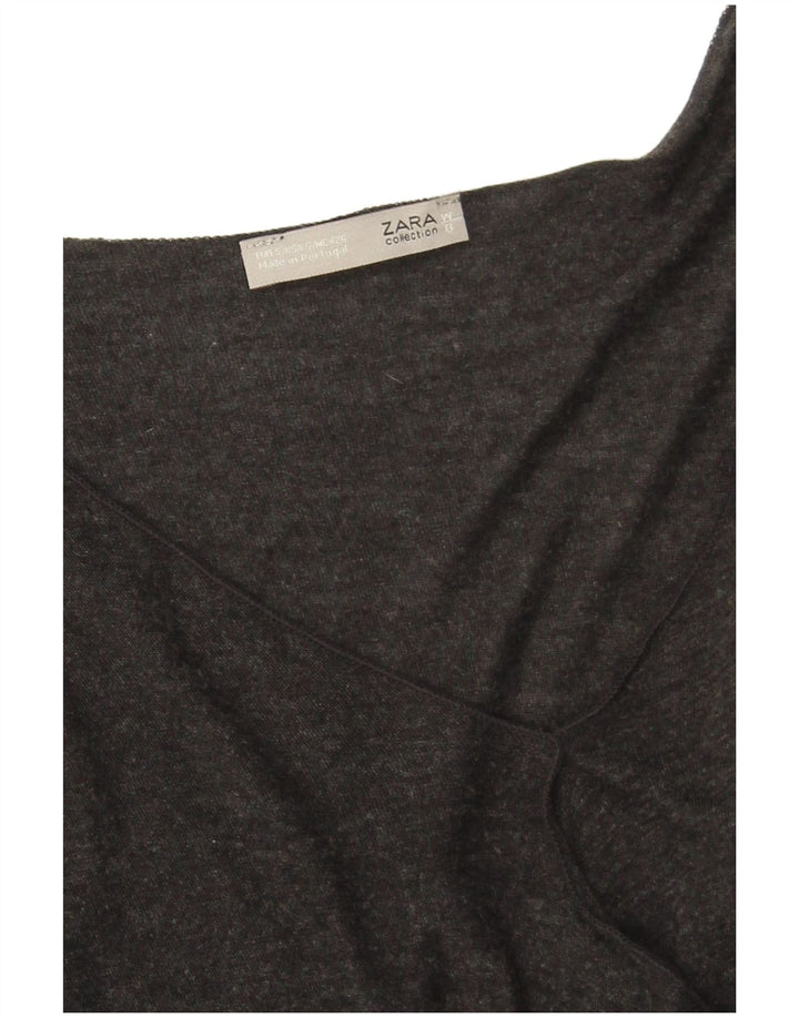 Damska oversize'owa sukienka sweterkowa Zara UK 10 Small, szara wiskoza