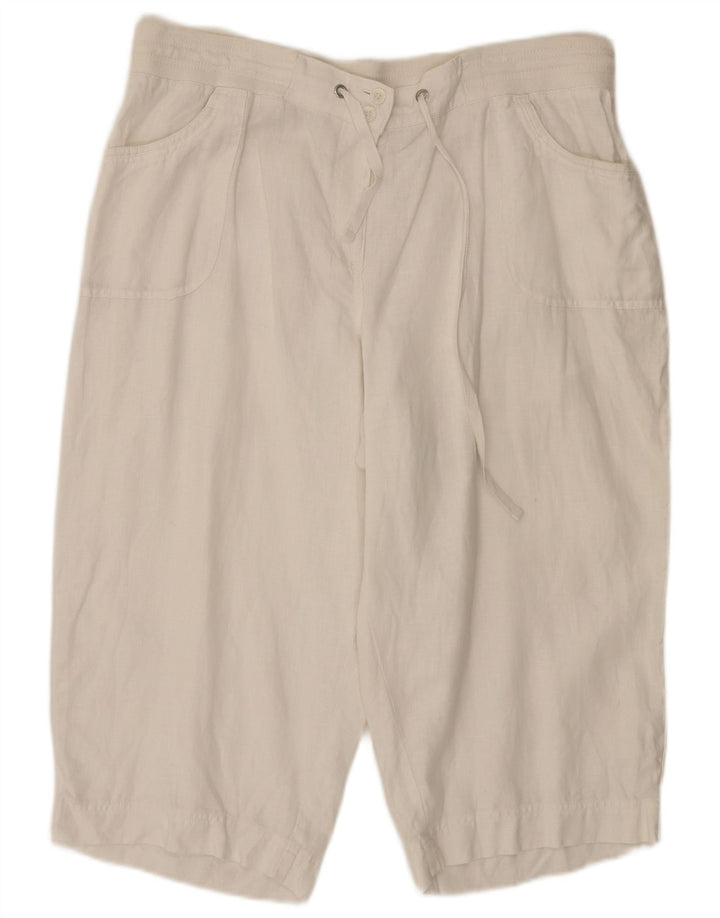 Marks & Spencer Damskie Bermudy z autografem UK 18 XL W36 Białe