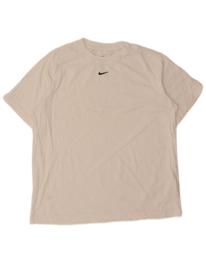 Męska koszulka Nike o luźnym kroju, średnia biała bawełna