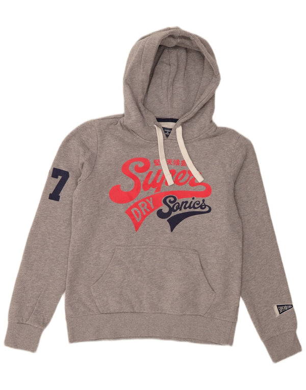 Damski sweter z kapturem Superdry Graphic UK 10 Small, szary, bawełniany