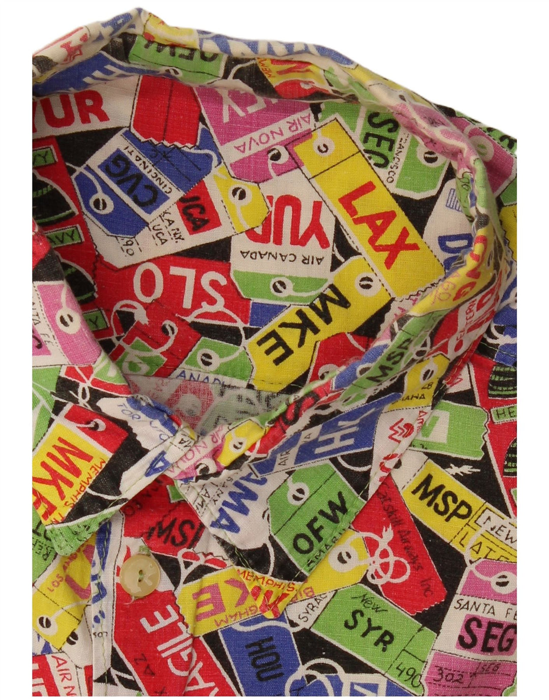 Męska koszula z krótkim rękawem VINTAGE w abstrakcyjny wzór 2XL, wielobarwna