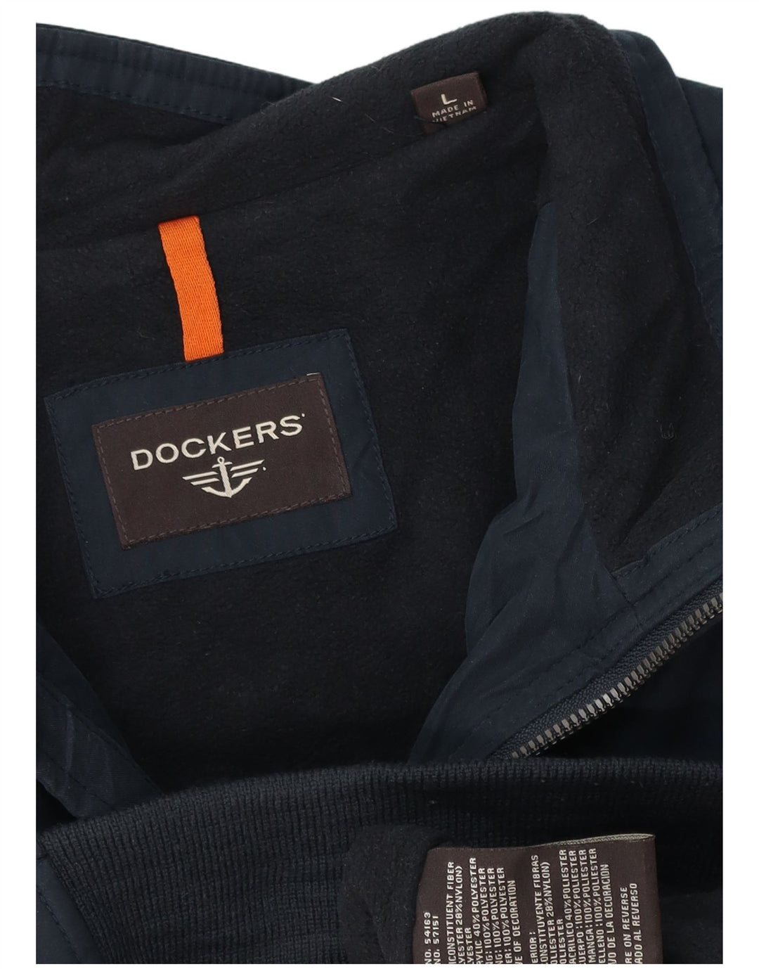 Męska kurtka bomberka DOCKERS UK 40, duża, granatowa, z poliestru
