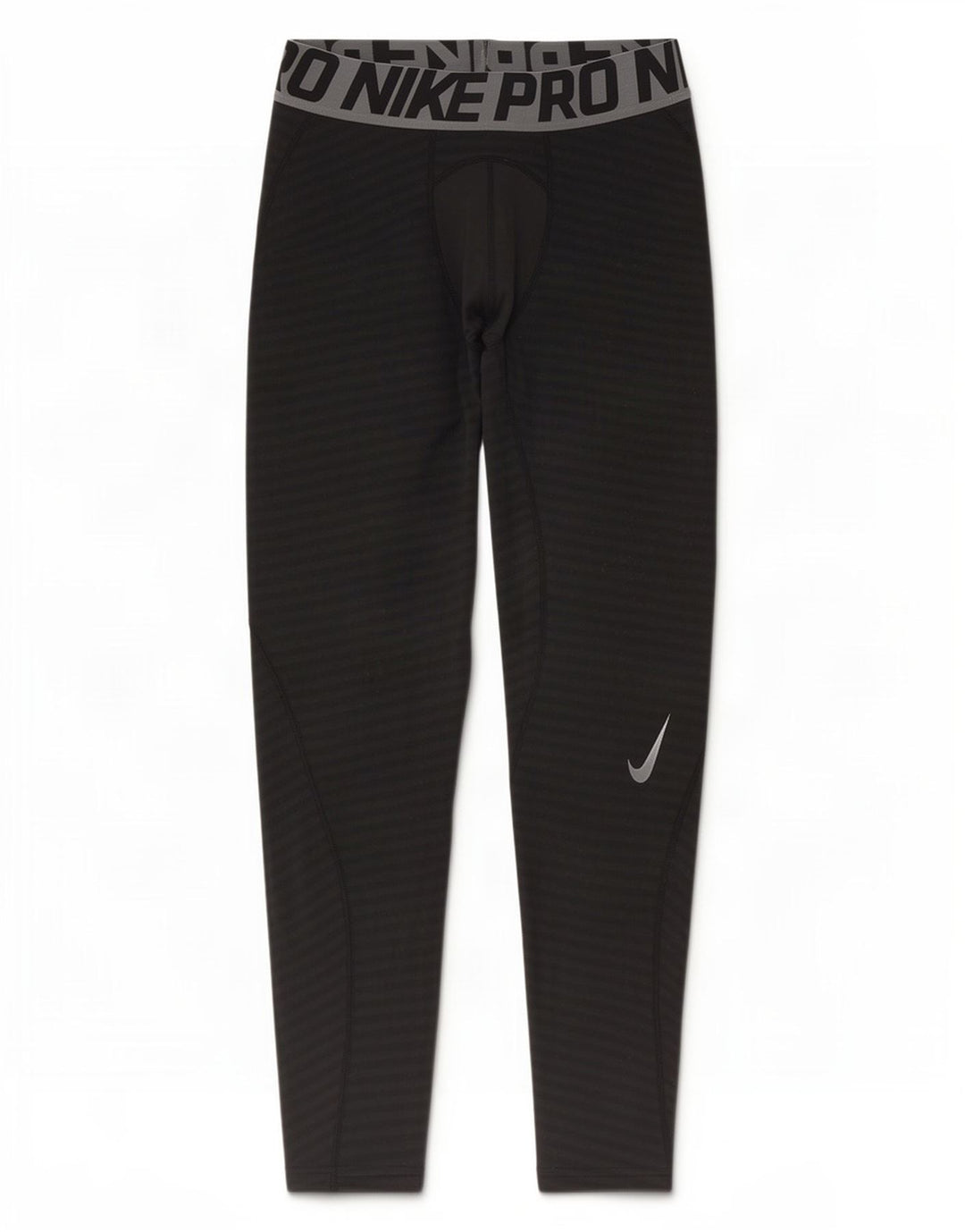 Męskie legginsy Nike Dri Fit z grafiką, poliestrowe średnie czarne paski