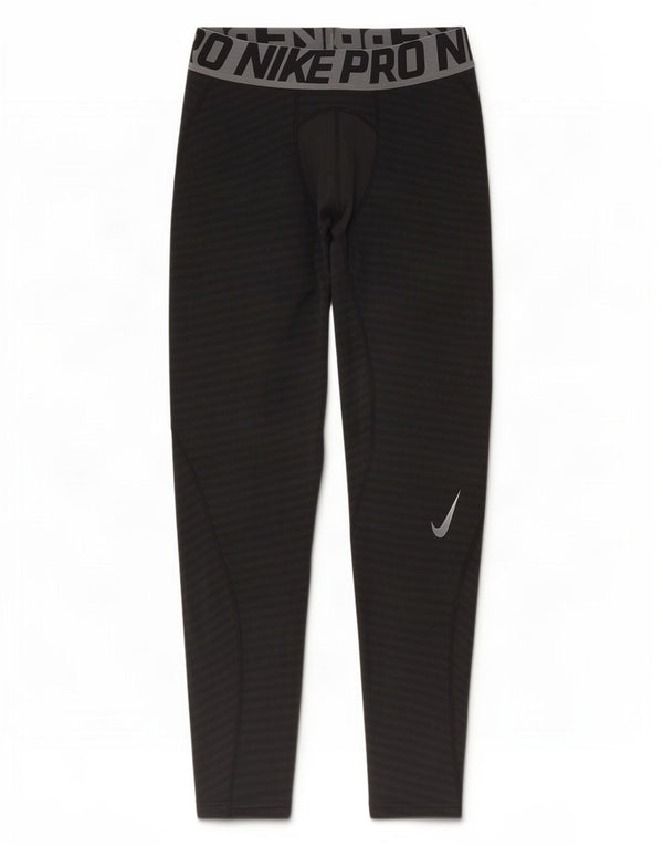 Męskie legginsy Nike Dri Fit z grafiką, poliestrowe średnie czarne paski