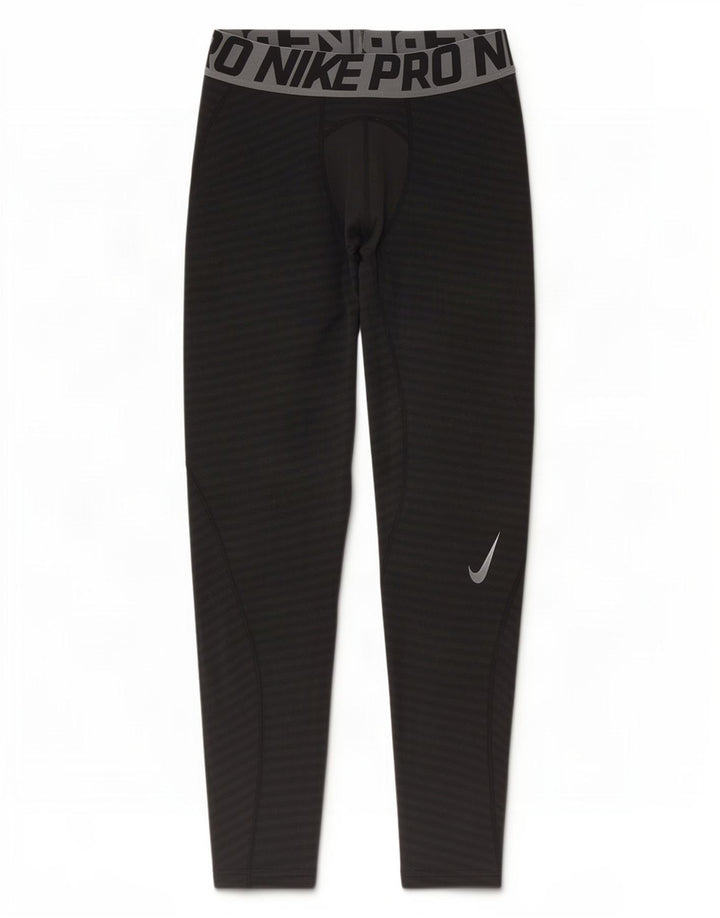 Męskie legginsy Nike Dri Fit z grafiką, poliestrowe średnie czarne paski