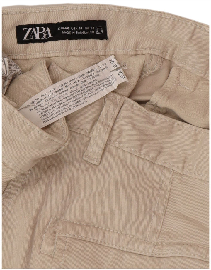Męskie spodenki cargo Zara EU 40 Medium W31 beżowa bawełna