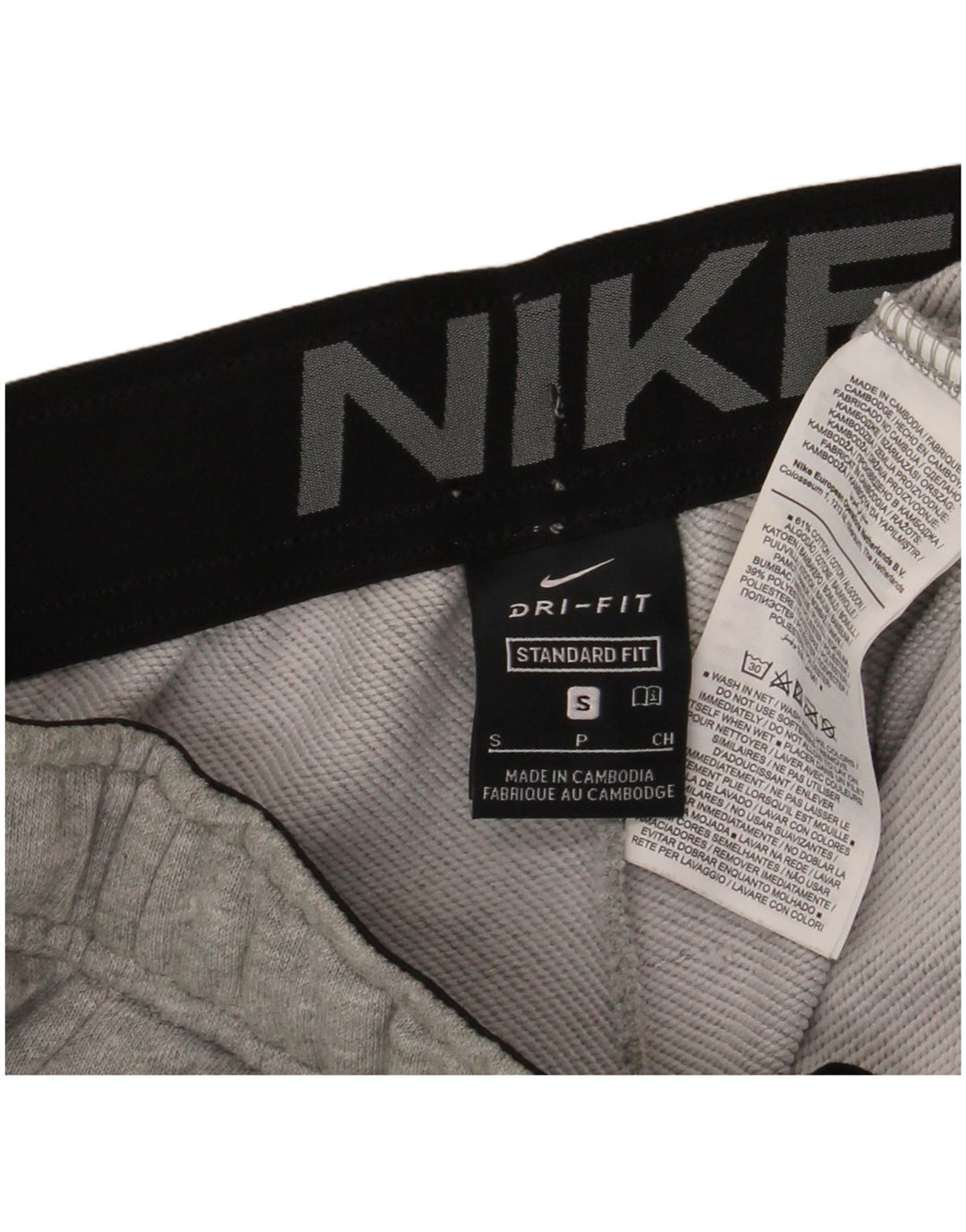 Męskie spodnie dresowe Nike Dri Fit, małe, szare, nakrapiane