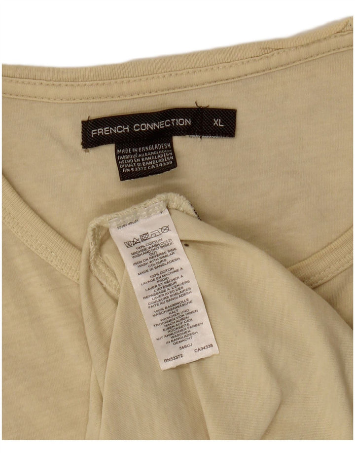 Koszulka męska French Connection Top XL, beżowa, bawełniana