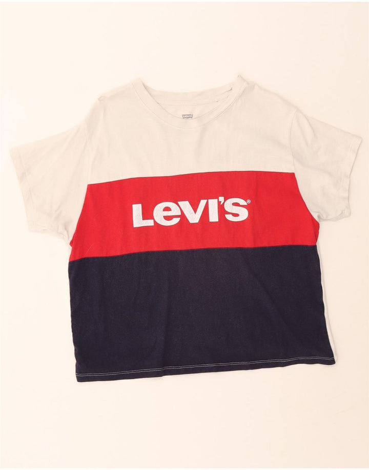 LEVI'S Womens Graphic T-Shirt Top UK 10 Small Multicoloured Colourblock Vintage Levi's and Second-Hand Levi's from Messina Hembry 