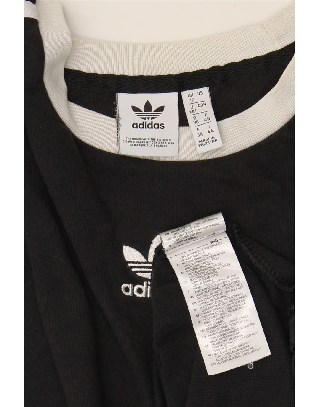 Damska koszulka ADIDAS Top UK 12, średnia czarna bawełna
