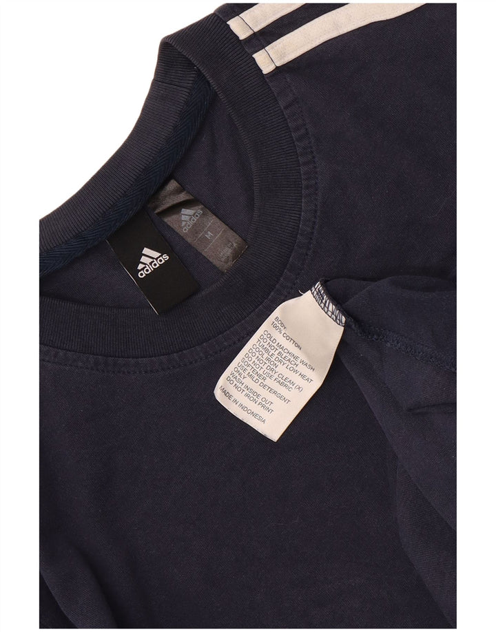 Adidas Męski T-Shirt Top Średni Granatowy Bawełniany
