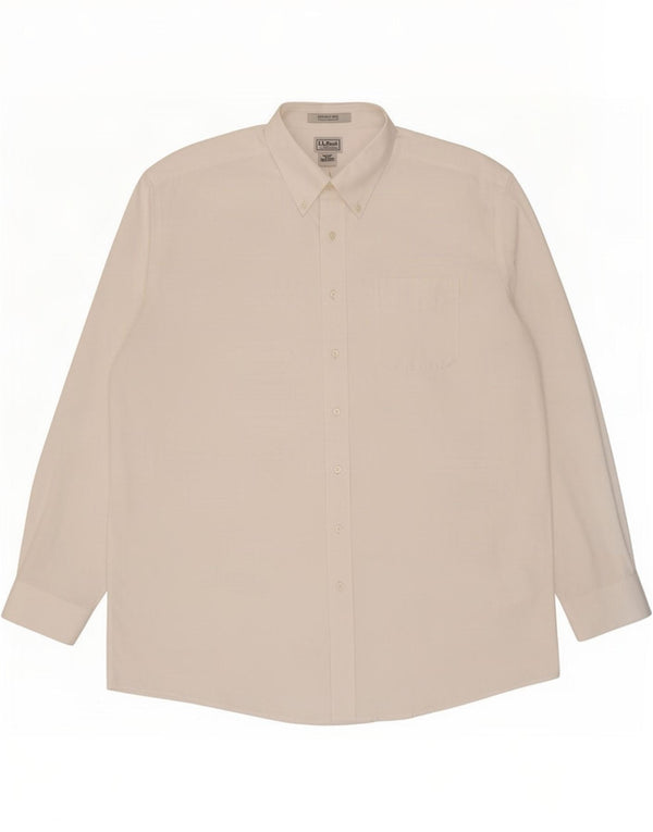 Koszula męska L.L.Bean o tradycyjnym kroju, rozmiar 18 2XL, biała bawełna