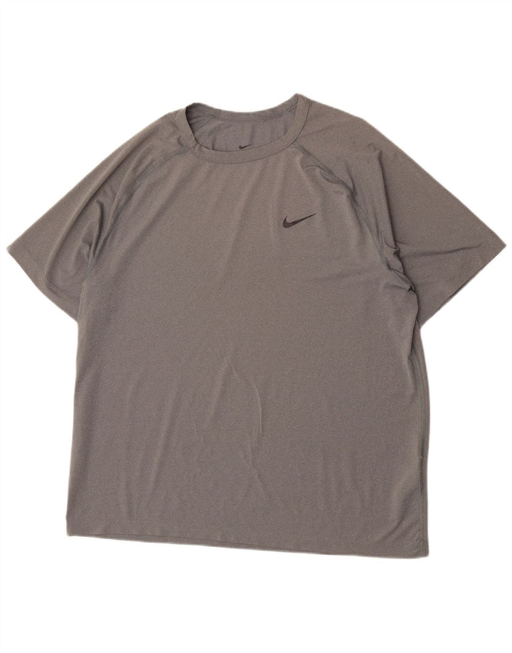 Męski T-shirt Nike Dri Fit, duży, szary, poliestrowy