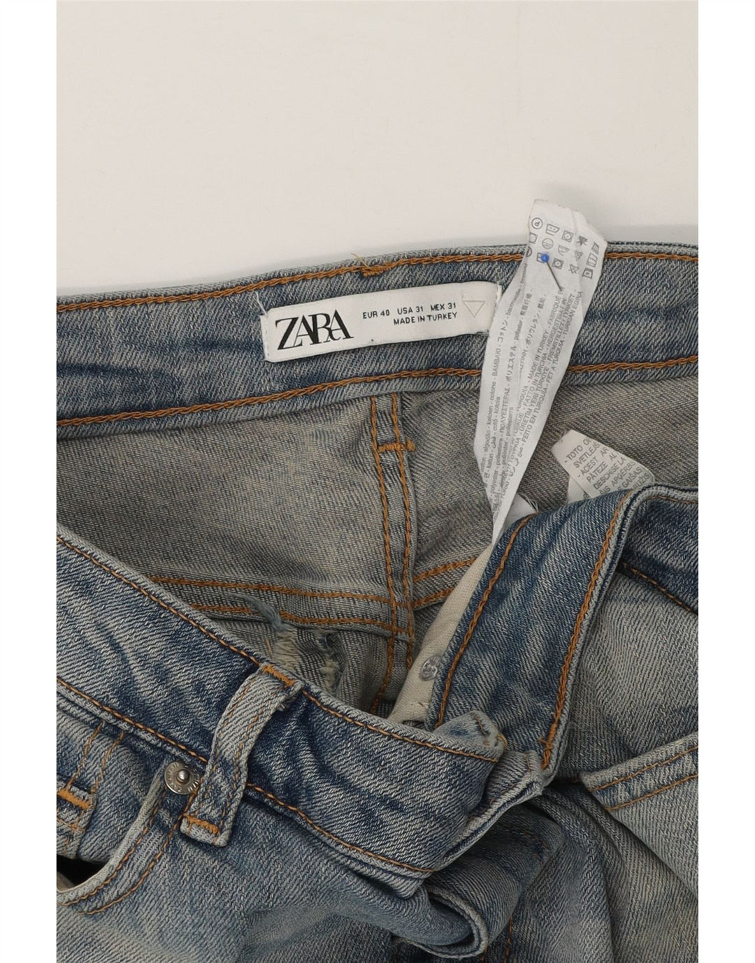 Męskie jeansy Zara w trudnej sytuacji, EU 40 Medium W31 L29, niebieska bawełna