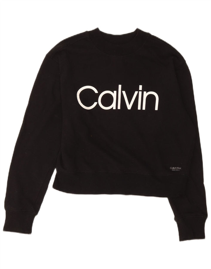 Damska bluza Calvin Klein Crop Graphic Jumper UK 12 Medium Black