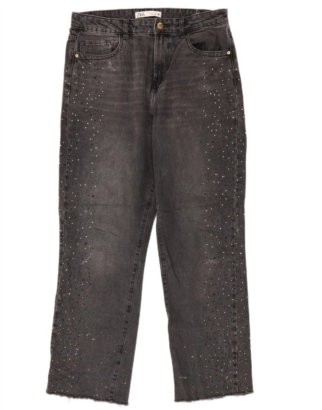 Damskie proste dżinsy ZARA EU 40 Medium W30 L29 Szare