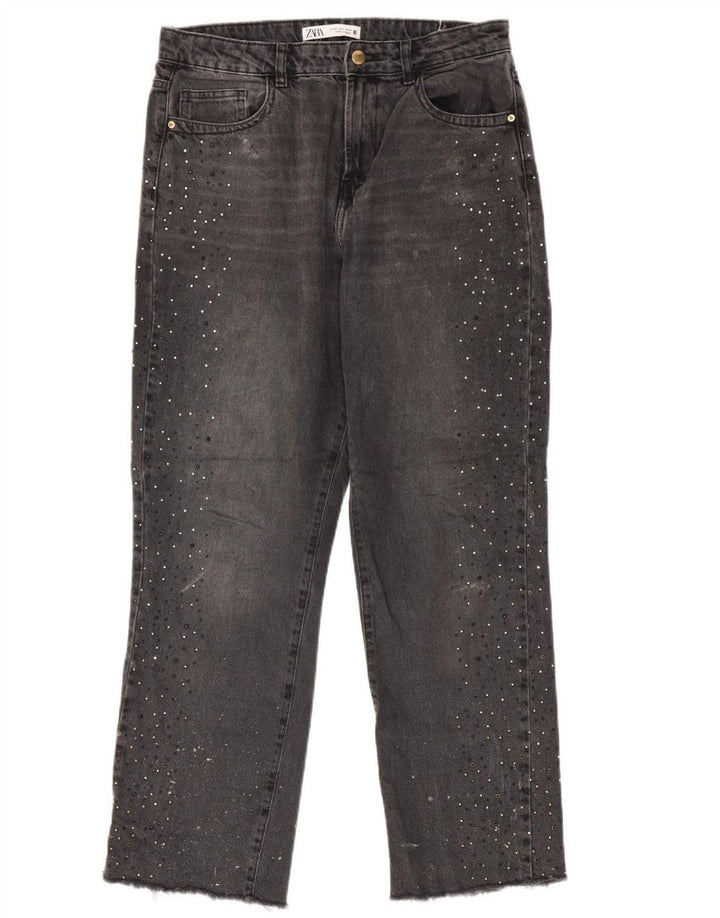 Damskie proste dżinsy ZARA EU 40 Medium W30 L29 Szare