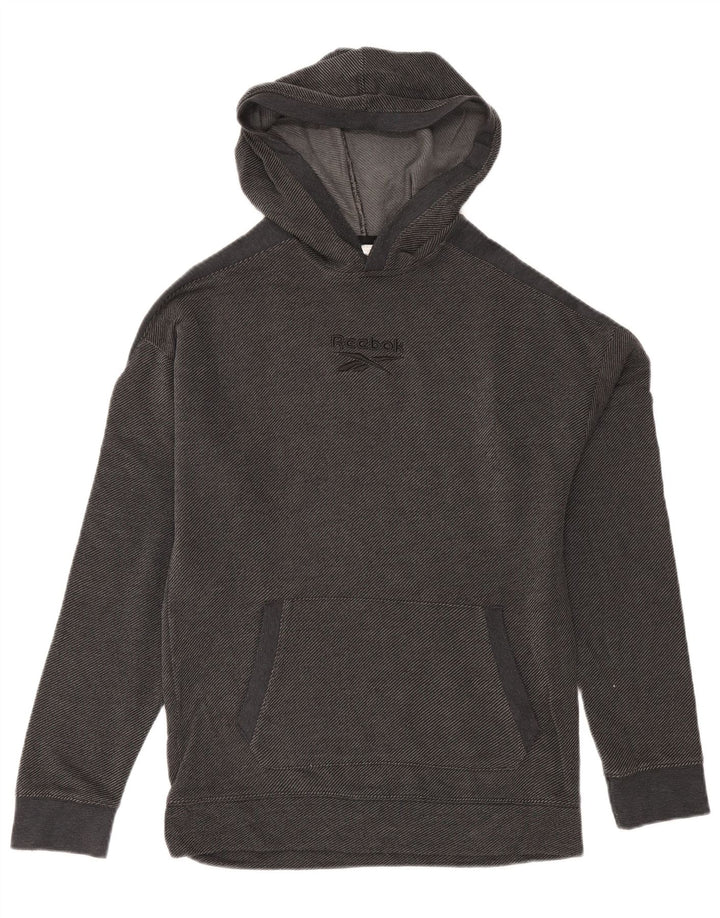 REEBOK Mens Hoodie Jumper XS Grey Cotton